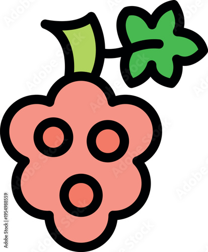 Stylized grape icon symbolizing wine production, vineyards, and the agricultural industry