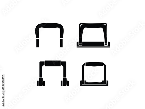 Set of push up bars for strength training and bodyweight workout equipment isolated on white