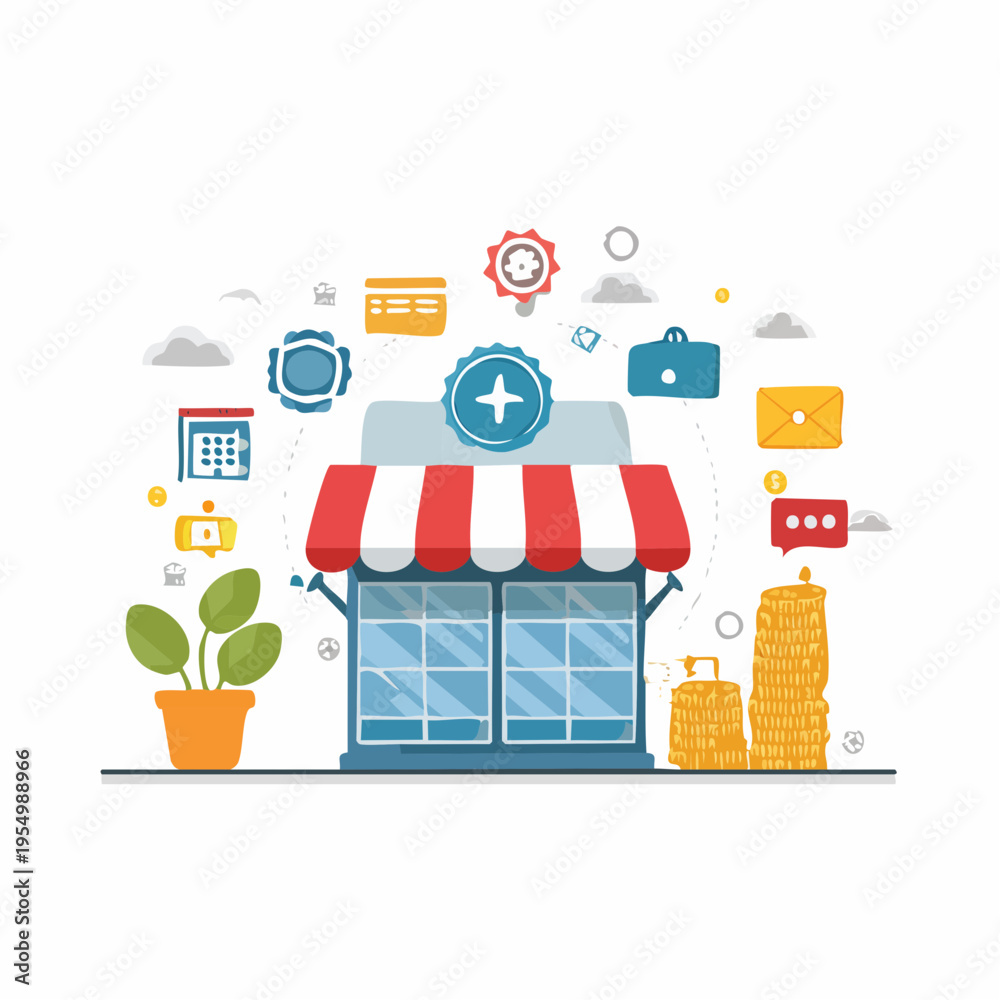Fototapeta premium Small Business Week Promotion Banner Template