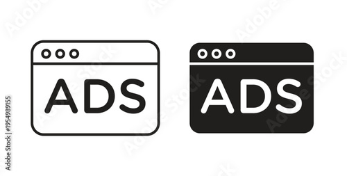 Ad icon vector design elements. icon in flat and line style.