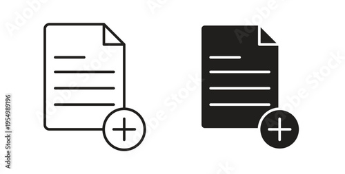 Add document icon vector design elements. icon in flat and line style.
