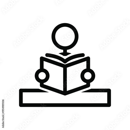Person Reading Book Icon Education Commercial