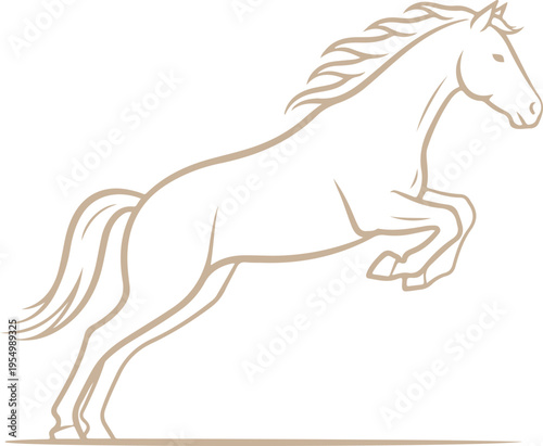 A horse is shown in a running position Vector, illustration