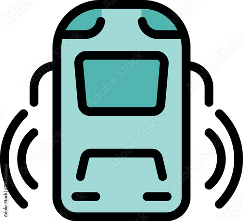 Autonomous vehicle navigating using sensors, promoting innovation in public transport and smart city solutions