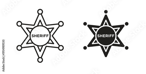 Badge Sheriff icon vector design elements. icon in flat and line style.