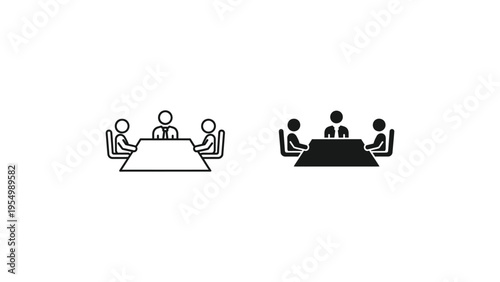 Comparison of traditional and modern meeting room setups with participants