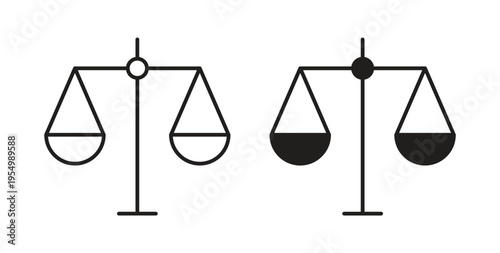 Balance scale icon vector design elements. icon in flat and line style.