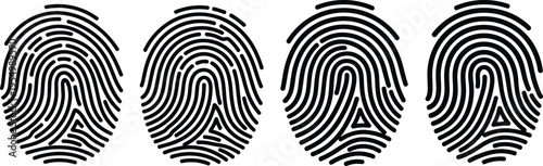 fingerprint, icon, set, biometric, identity, security, scan, access, touch, pattern, black, white, vector, symbol, authentication, digital, privacy, forensic, data, technology