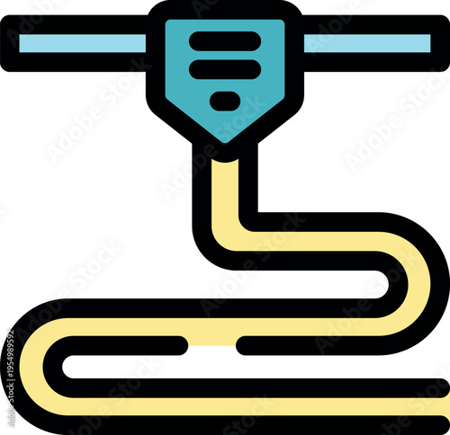 Extruder of a 3d printer releasing filament during additive manufacturing process