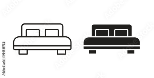 Bed icon vector design elements. icon in flat and line style.