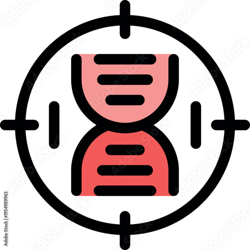 Dna molecule inside a target, symbolizing genetic research, gene editing, and precision medicine
