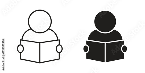 Book open reader icon vector design elements. icon in flat and line style.