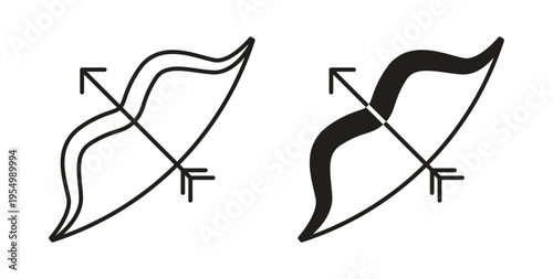 Bow arrow icon vector design elements. icon in flat and line style.