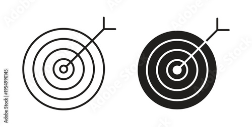 Bullseye pointer icon vector design elements. icon in flat and line style.