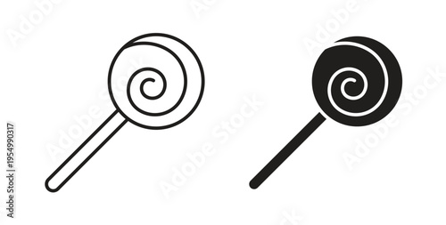 Candy icon vector design elements. icon in flat and line style.