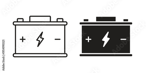 Car Battery icon vector design elements. icon in flat and line style.
