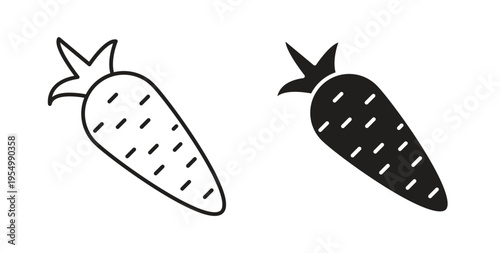 Carrot icon vector design elements. icon in flat and line style.