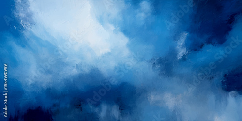 Ethereal clouds and atmospheric abstract art and shades azure and celestial sky and tranquil landscape and expressive artistic composition 