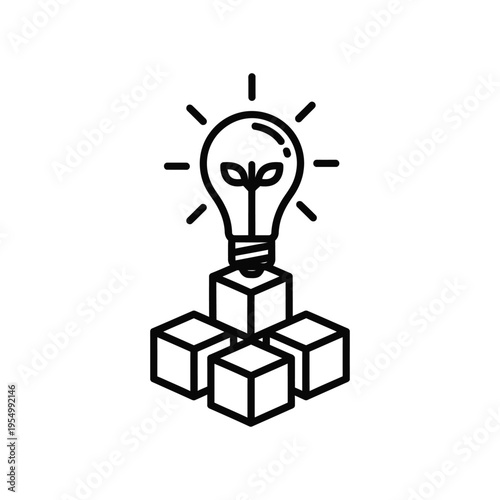 Light Bulb Idea Blocks Commercial Concept