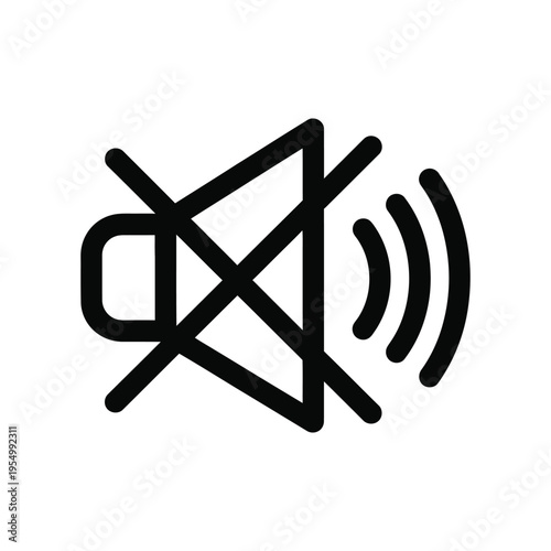 Mute Icon Audio Symbol Notification Off Silent Mode Commercial Vector