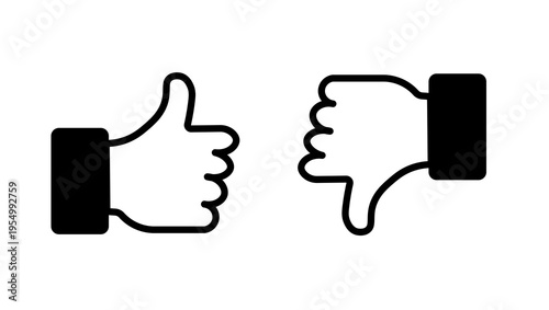 Thumbs up and thumbs down icons for like and dislike feedback