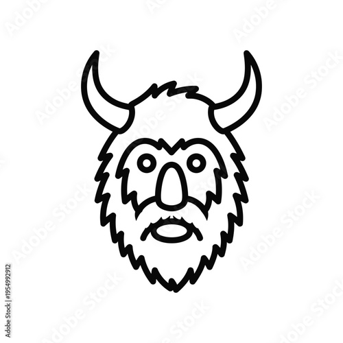 Beast Creature Horns Face Icon Commercial