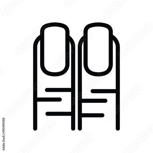 Minimalist line icon of two fingers with long manicured nails for beauty salon branding and cosmetic services