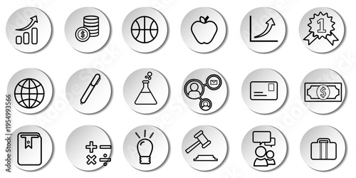 User interface icon set. Basic UI and UX solid icons design. Pack of vector symbol illustration collection