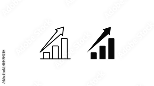 Growth trends illustrated by bar charts and arrows indicating increasing progress