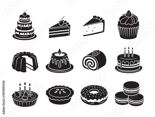 A collection of various cakes and pies