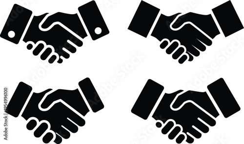 Professional business handshake icon for agreement deal partnership and cooperation