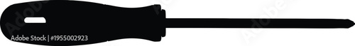 Black screwdriver silhouette on white background