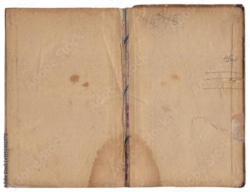 Vintage empty background of old book paper texture isolated