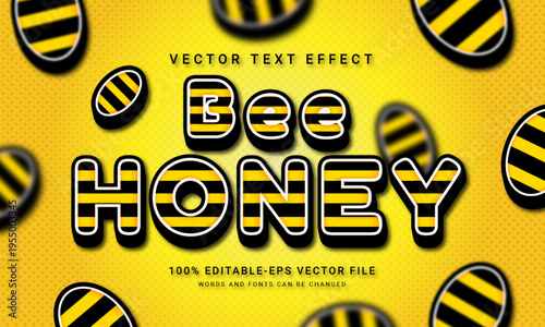 Bee Honey 3d text style effect