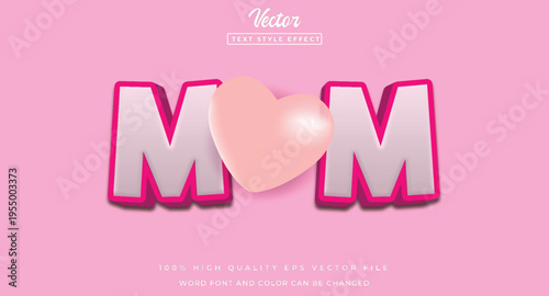 Happy Mother's Day text effect editable 3d style