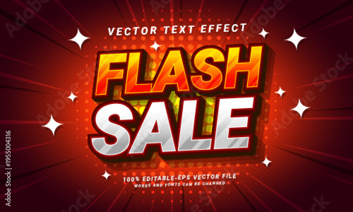 Flash sale editable text style effect themed sales promotion