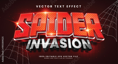 Spider invasion editable vector text effect with luxury concept.