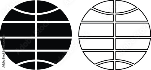 World globe icon set with global network, internet connection, earth security shield and worldwide communication symbols, global business and technology icons in solid and outline style vector