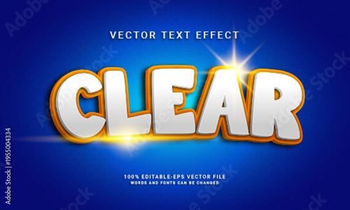 Clear 3d text style effect