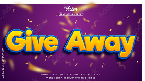 vector give away 3d style editable text effect