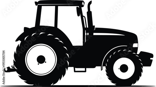 isolated tractor on white background agricultural machinery with wheels and engine in farming transport concept