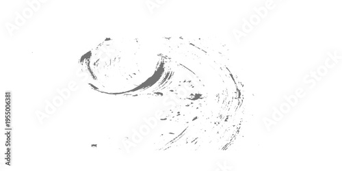 Abstract black ink brush stroke, dynamic splatter effect, bold calligraphy style, minimalist white background, expressive motion, high contrast, artistic texture vector illustration.