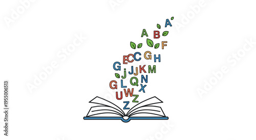 Colorful Alphabet Letters Emerging Book.