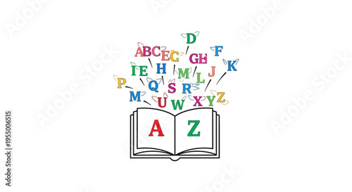 Colorful Alphabet Letters Emerging Book.