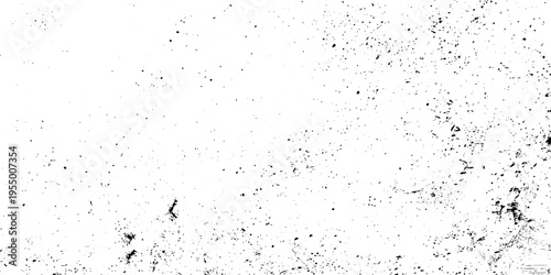 Minimal white background with scattered black speckles, dust-like noise, and subtle grunge texture, clean yet slightly distressed aesthetic.