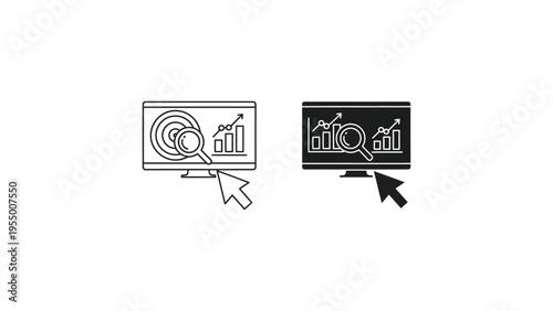 Comparison of data analysis methods on computer screens with magnifying glasses