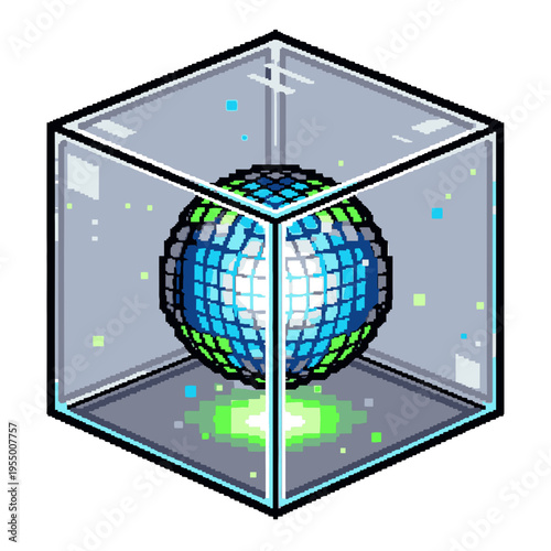 Disco ball in a cube box.