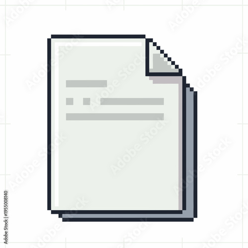 Pixelated document page corner folded.
