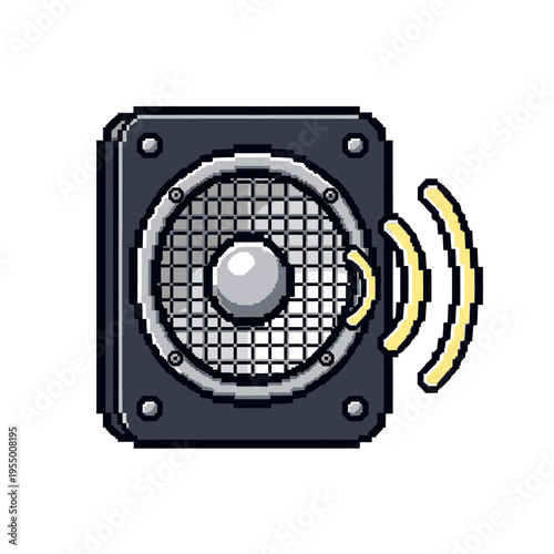Pixel Art Speaker Sound Wave Emitter.