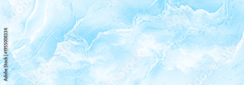 Abstract background featuring flowing liquid marble textures in soft sky blue and white, abstract blurry and stained soft sky blue classic hand-painted aquarelle watercolor background.